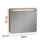 Sento Aynalı Banyo Dolabı - 80 cm - Görsel 3