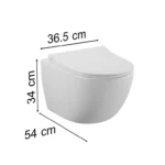 Sento Asma Klozet ve Klozet Kapağı Seti - 56 cm - Beyaz - Görsel 5